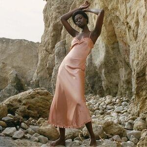 Doen Calsi Silk Dress in Papaya